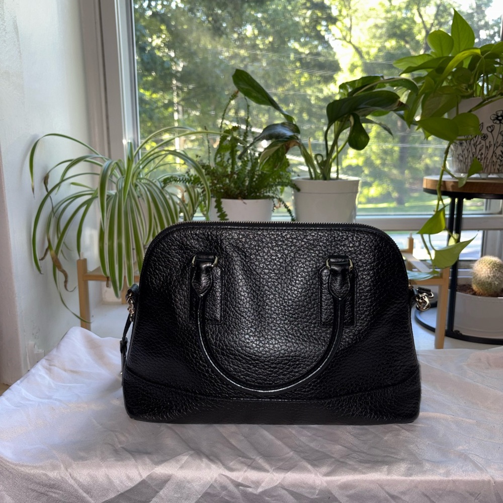 kate spade Black Pebbled Leather Satchel with Top Handles - Picture 2 of 15